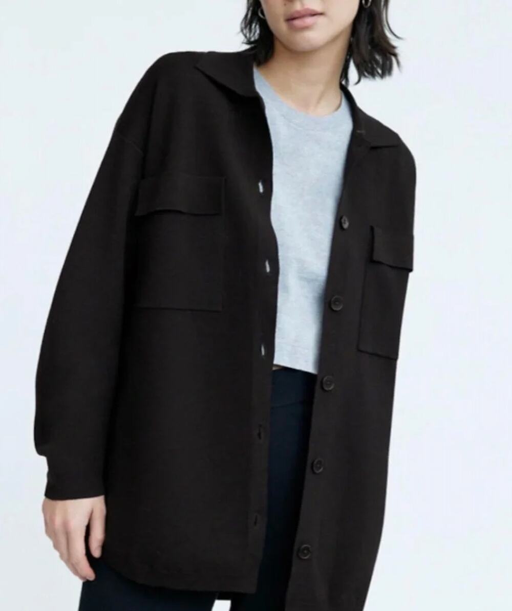 WILFRED Women Ronnie Oversized Cardigan Jacket Long Sleeve Black Size XS